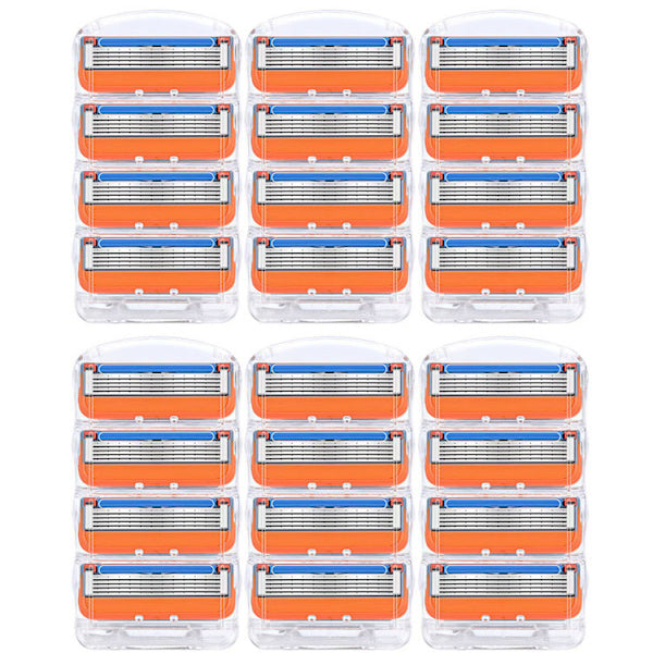 24 lames de rechange pour rasoir, lames de rasoir pour hommes – Orange, nouvelle version