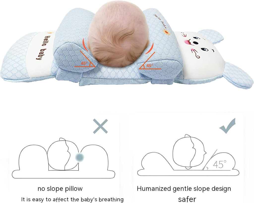 Barnhuvudshaperkudde – Nyföddkudde mot platt huvud – Mjuk och luftig – Anti-kantning för 0–3 år