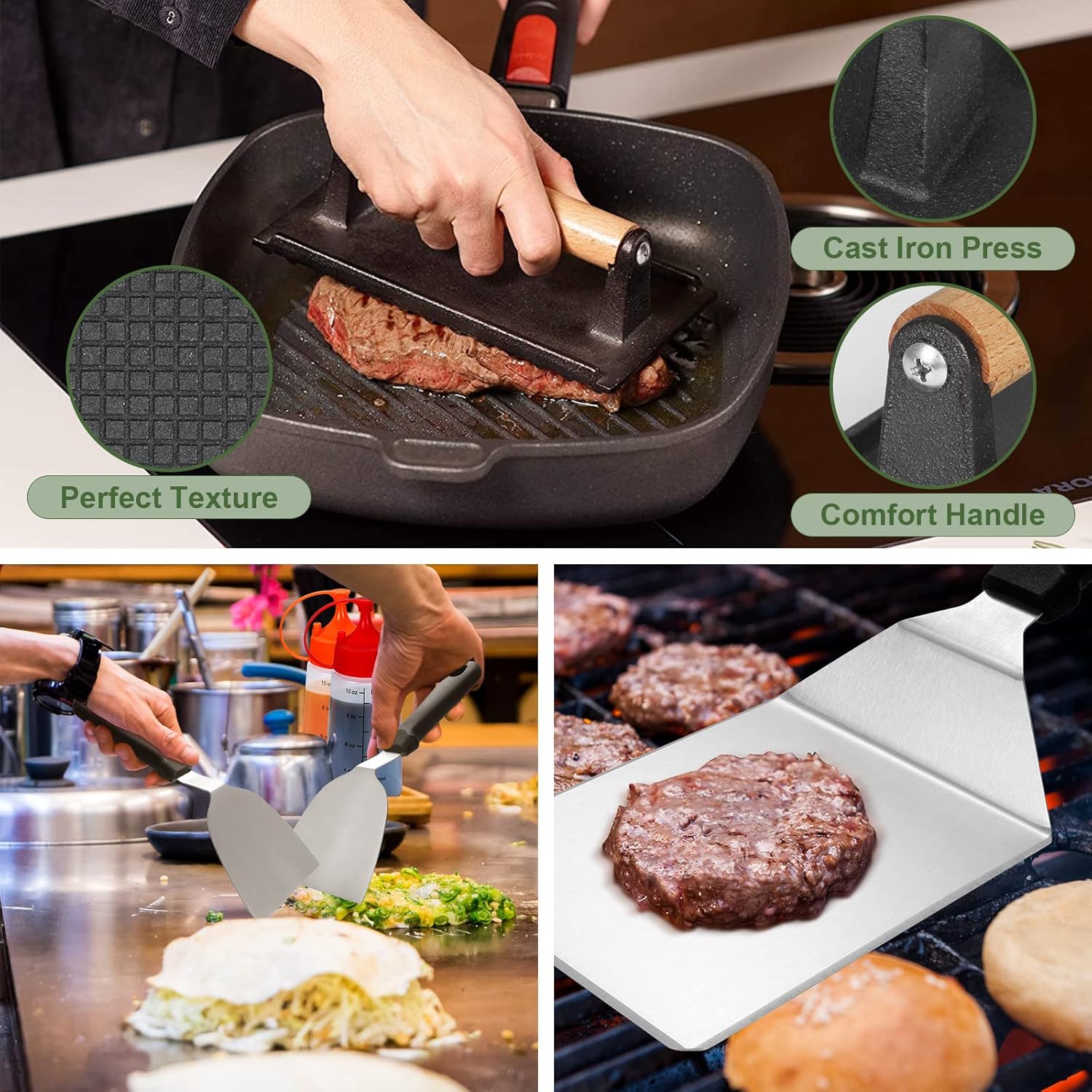 Ensemble de 18 accessoires pour barbecue, kit d'accessoires pour plancha pour Blackstone et Camp Chef