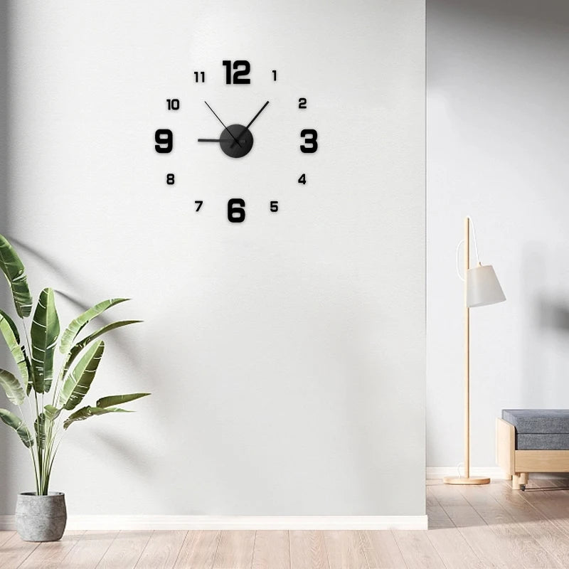 Silent DIY Wall Clock ¡ª Suitable for Living Room, Office, and Home Decor ¡ª Modern-Style Acrylic Wall Clock. (Battery not included)