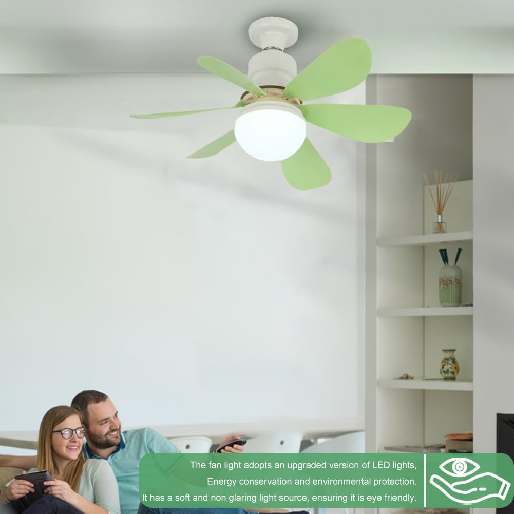 Ceiling fans with lights and remote control, 30W ceiling fan with dimmable light, quiet ceiling fan with 6 blades, 3 color temperatures, 3 speeds