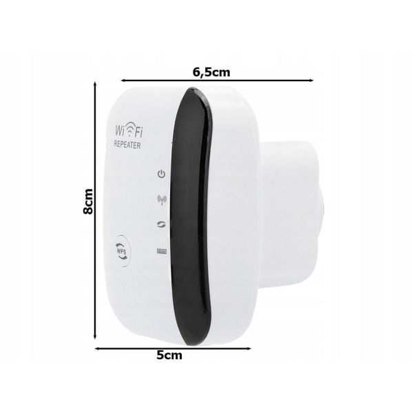 Wi-Fi Amplifier Repeater / Extends Range 300 Mbps Wifi White