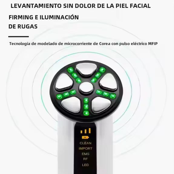 Microcurrent Facial Beauty Device, Face Lifting Machine, Neck Skin Massager, Firming LED Light Therapy, Vibration Rejuvenation Beauty Tool