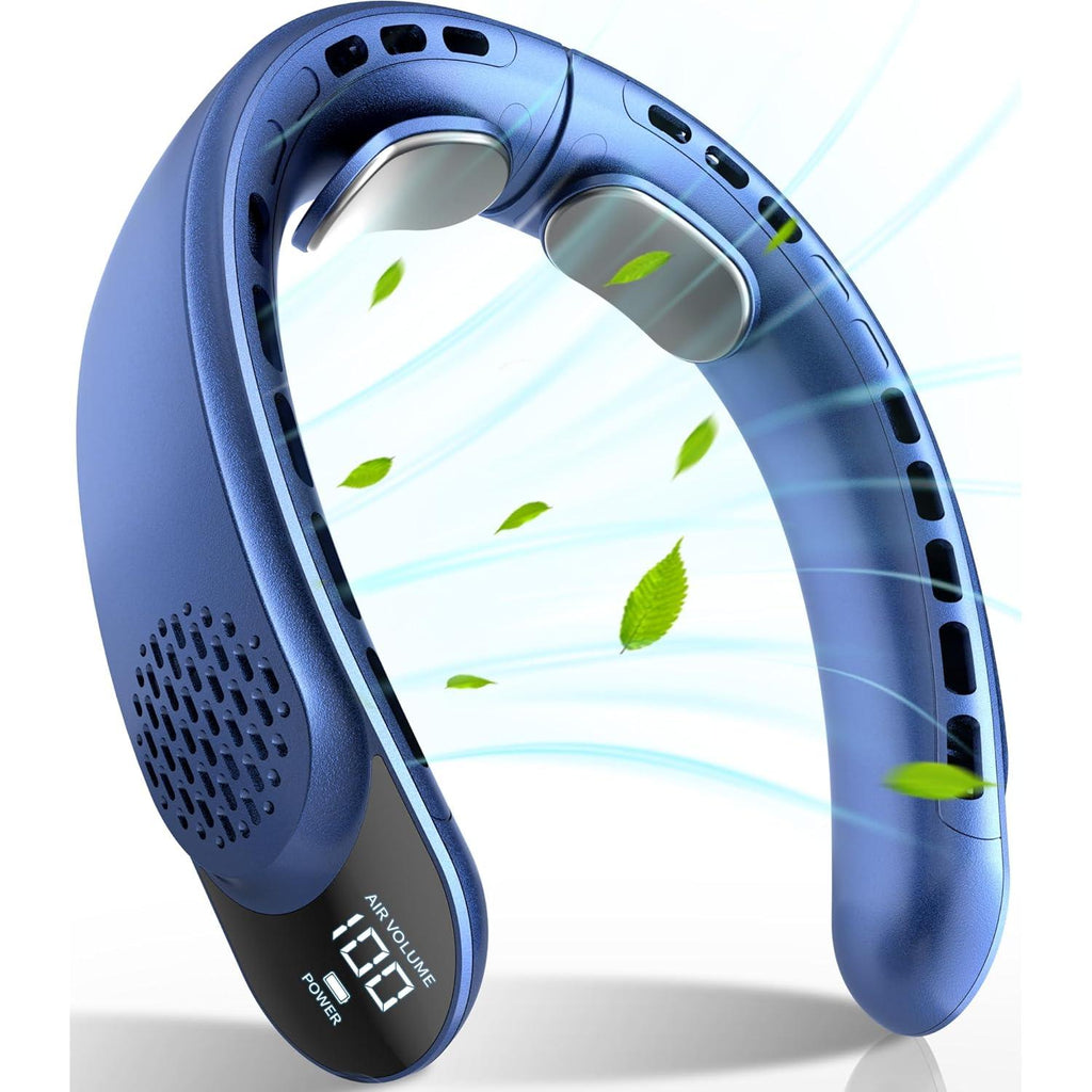 Rechargeable Neck Fan, Personal Fan with LED Display, 3 Speeds with 4000 mAh Battery