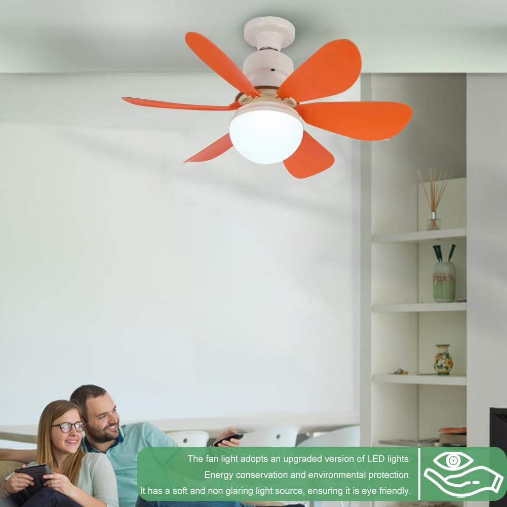 Ceiling fans with lights and remote control, 30W ceiling fan with dimmable light, quiet ceiling fan with 6 blades, 3 color temperatures, 3 speeds