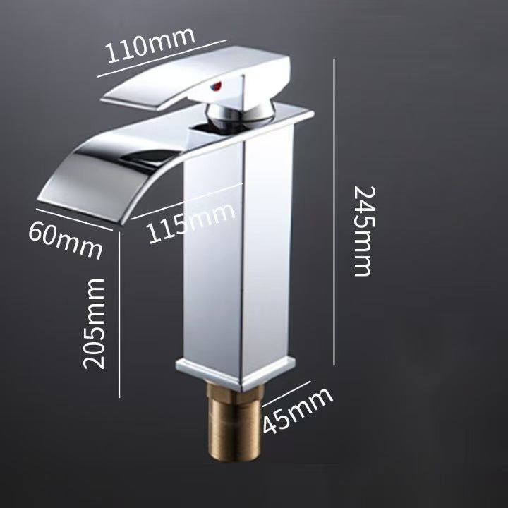 Waterfall Basin Faucet, Bathroom Basin Mixer Tap, 304 Stainless Steel Bathroom Basin Mixer Tap