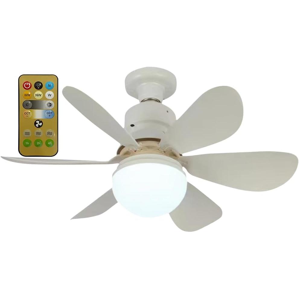 Ceiling fans with lights and remote control, 30W ceiling fan with dimmable light, quiet ceiling fan with 6 blades, 3 color temperatures, 3 speeds