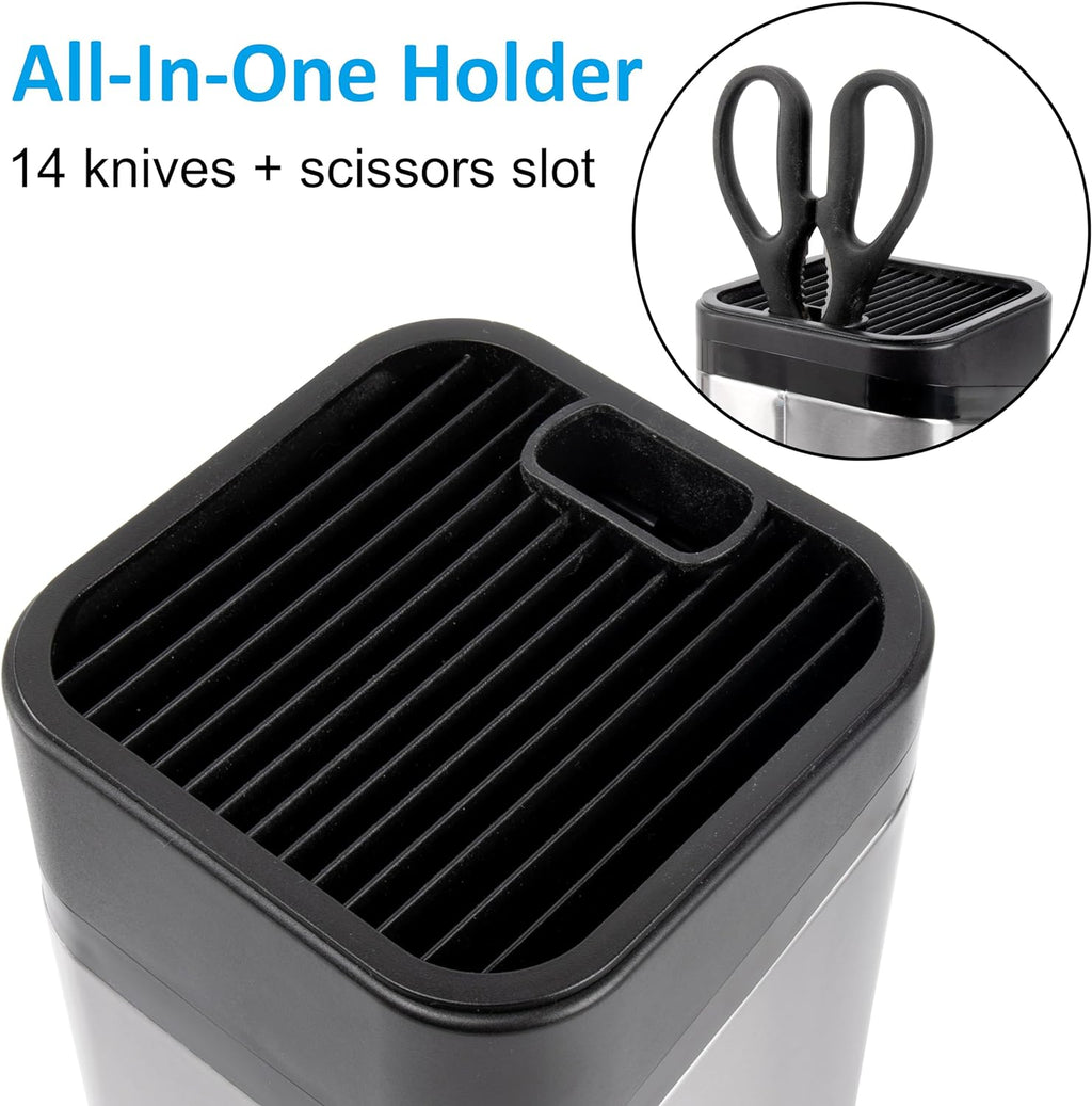 Universal Knivholder, Universal Knivholder i Rustfrit Stål til Køkkenbordplade, Knivholder