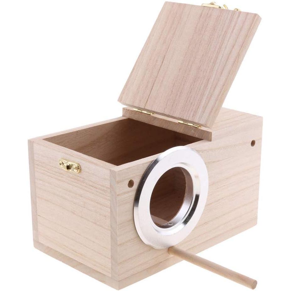 Nido para periquitos, casa de madera para aves, resistente y duradera, ideal para la cría de aves cactus (Tamaño: 29x15x15 cm)