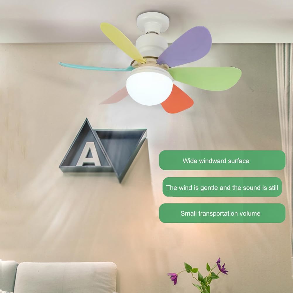 Ceiling fans with lights and remote control, 30W ceiling fan with dimmable light, quiet ceiling fan with 6 blades, 3 color temperatures, 3 speeds