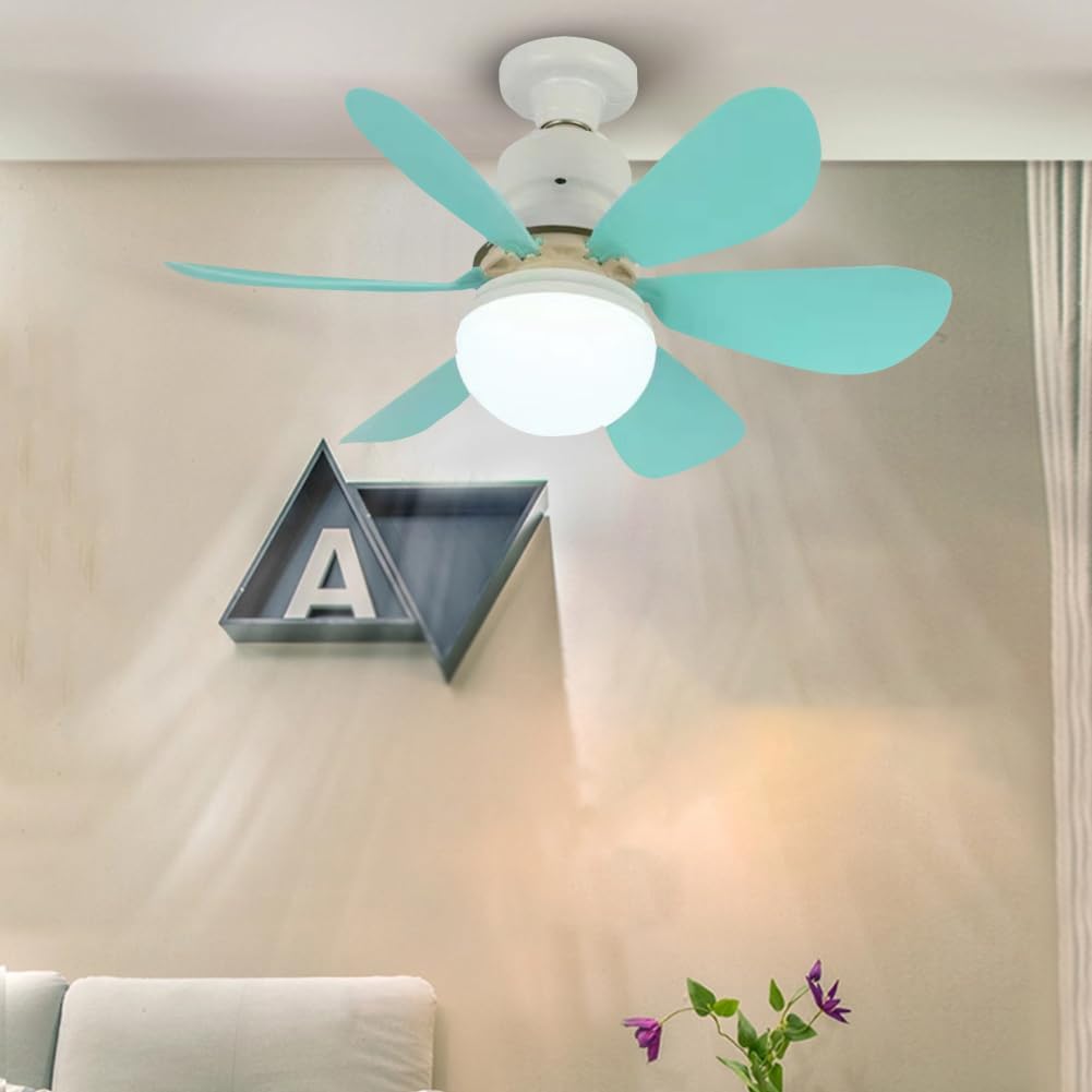 Ceiling fans with lights and remote control, 30W ceiling fan with dimmable light, quiet ceiling fan with 6 blades, 3 color temperatures, 3 speeds