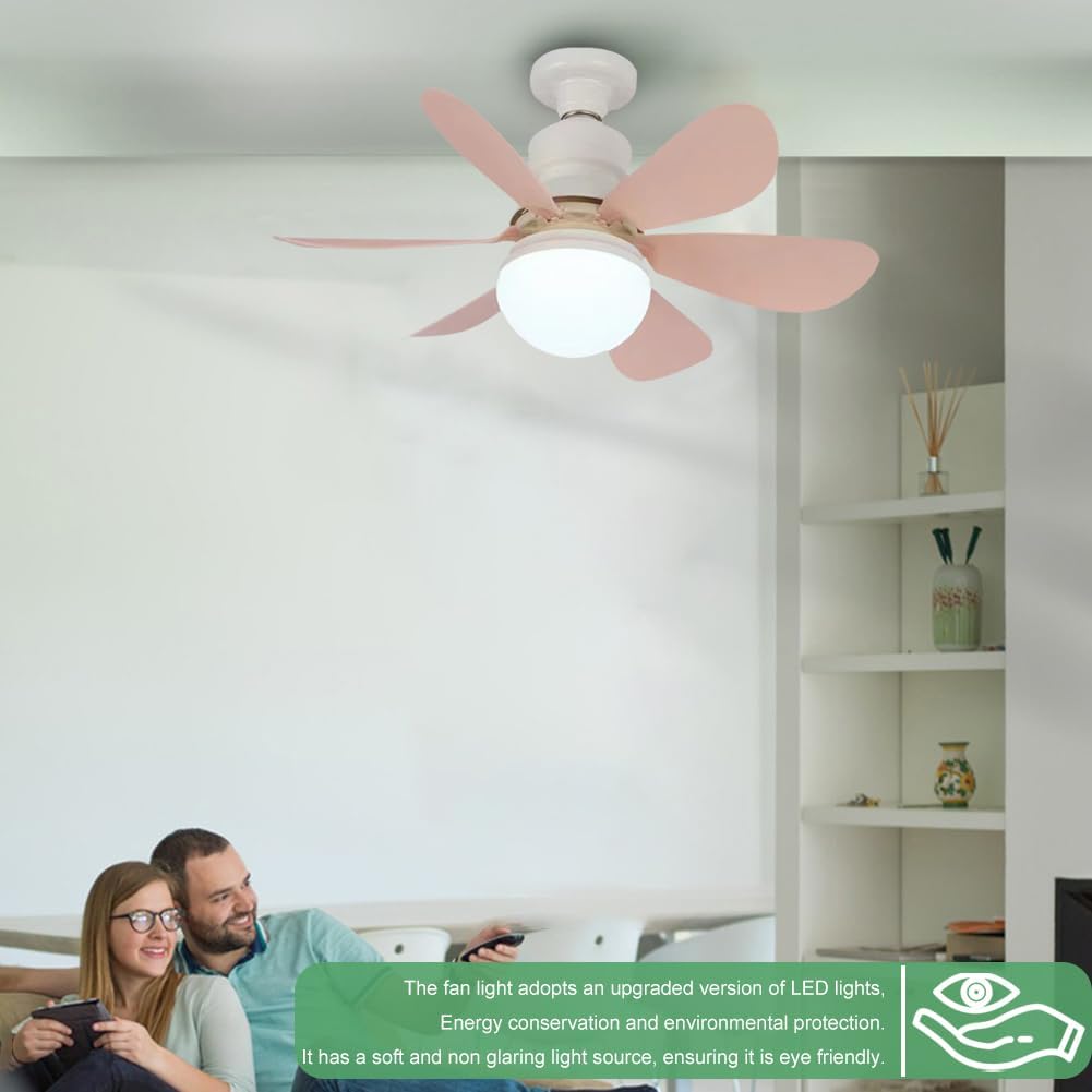Ceiling fans with lights and remote control, 30W ceiling fan with dimmable light, quiet ceiling fan with 6 blades, 3 color temperatures, 3 speeds