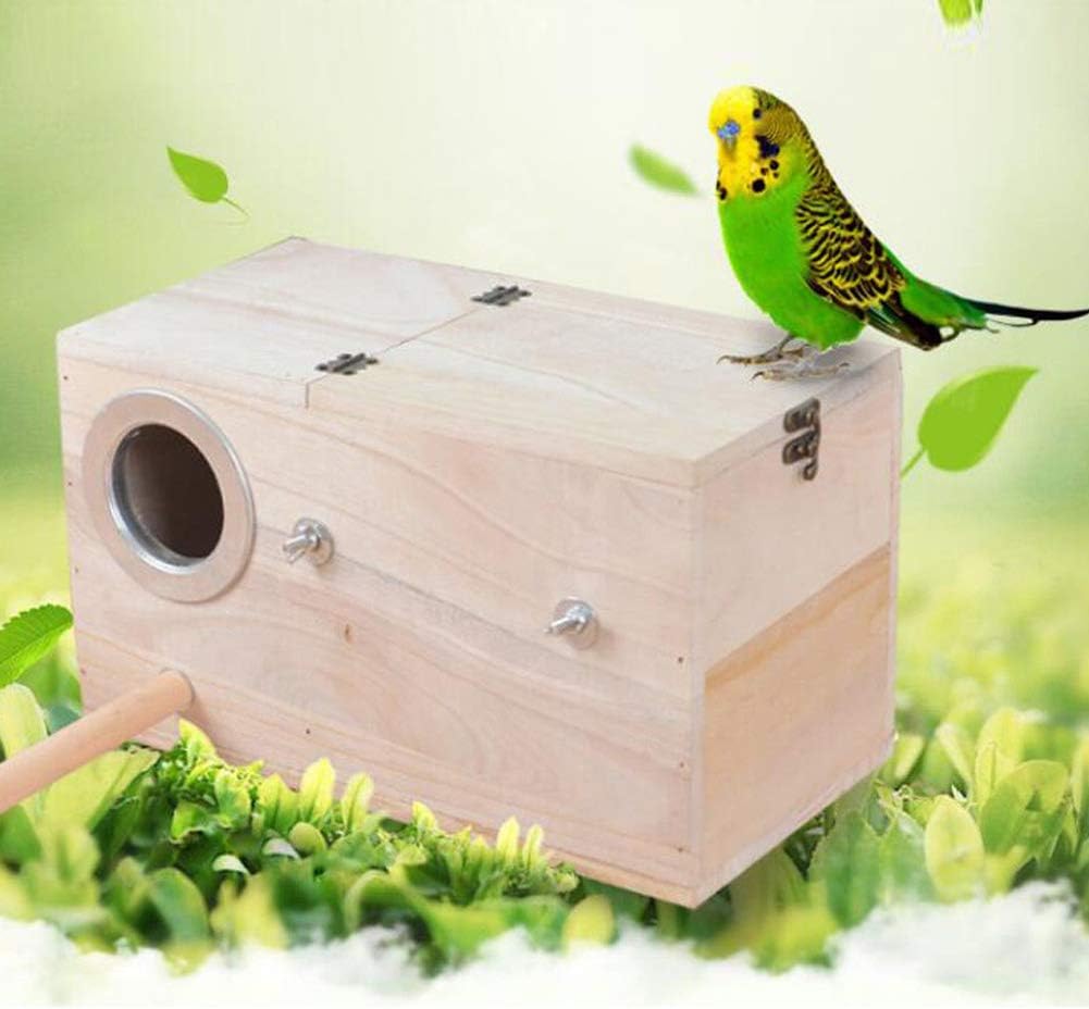 Nido para periquitos, casa de madera para aves, resistente y duradera, ideal para la cría de aves cactus (Tamaño: 29x15x15 cm)