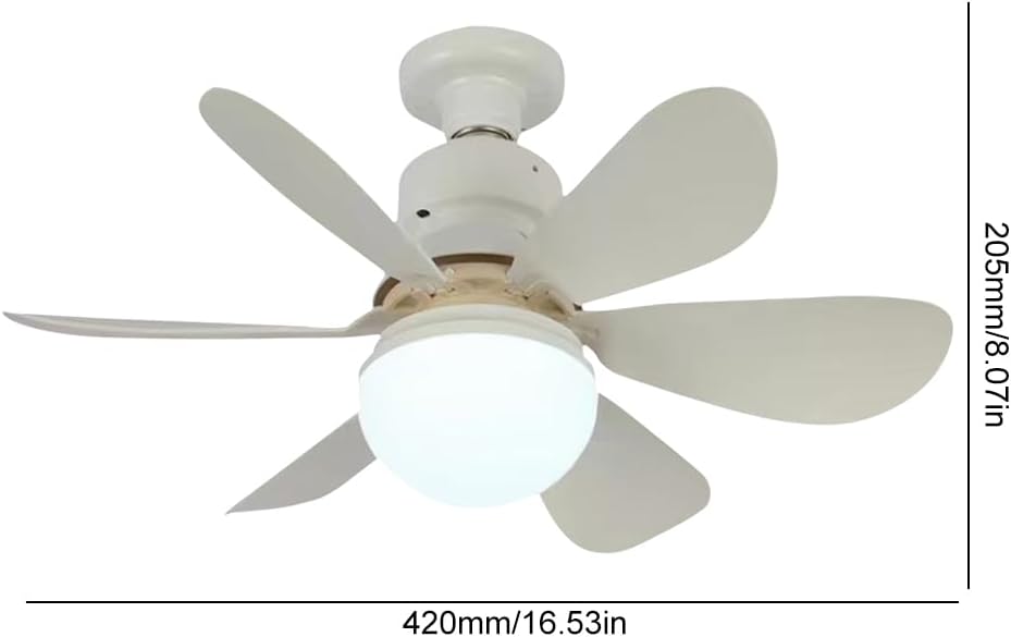 Ceiling fans with lights and remote control, 30W ceiling fan with dimmable light, quiet ceiling fan with 6 blades, 3 color temperatures, 3 speeds