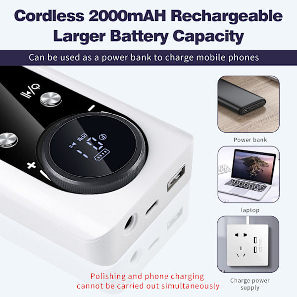 Lime à ongles électrique portable rechargeable, 45 000 tr/min, rapide et efficace, violette