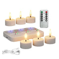 |NT| Flameless Rechargeable Heat Candles with Charging Station (6 Pack) - Battery Operated Heat Candles