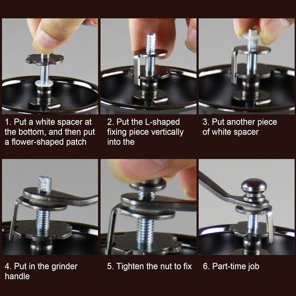 Manual Coffee Grinder, Coffee Bean Grinder, Retro Style, Cast Iron, Wooden Crank, 17.5x10.5x10.5 cm