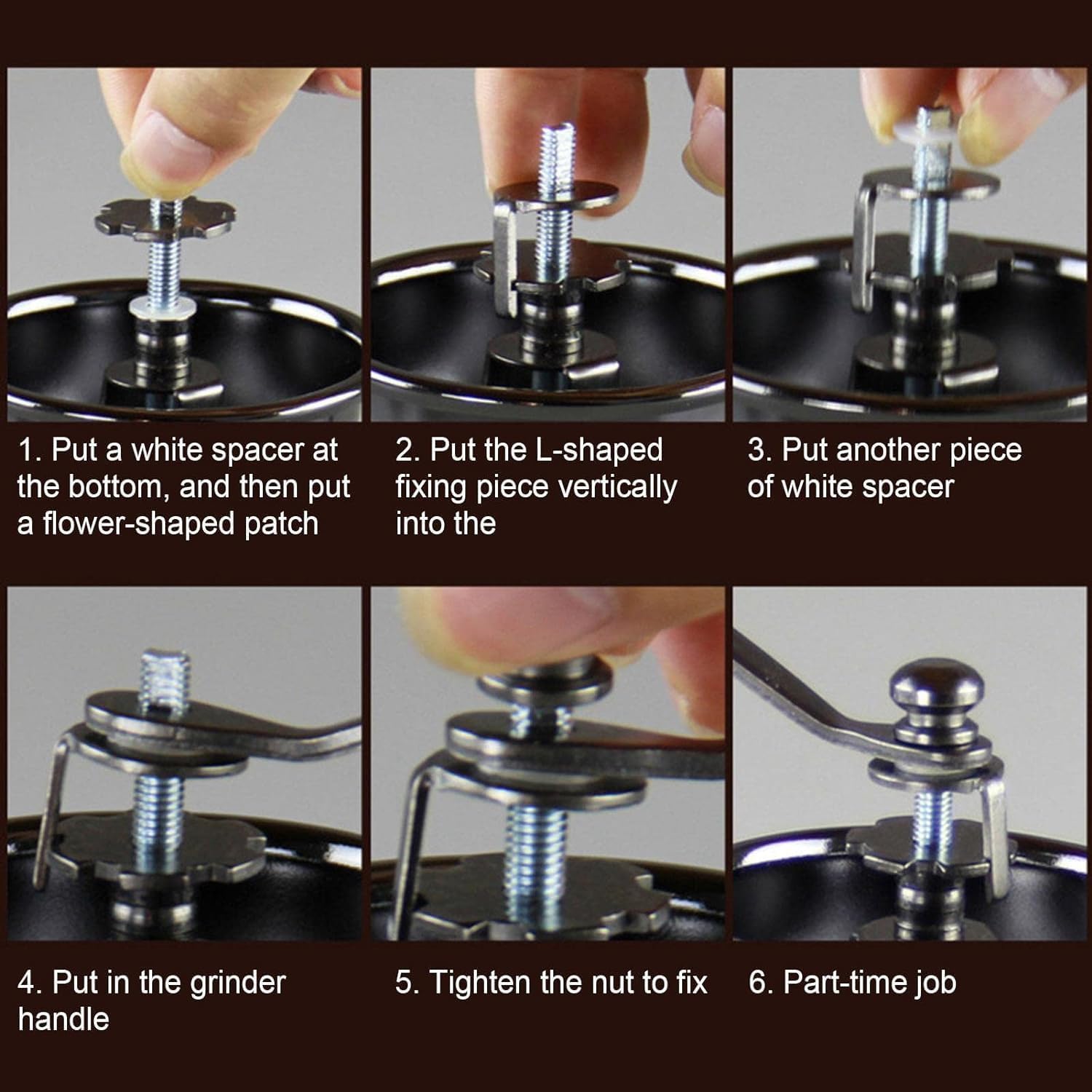 Manual Coffee Grinder, Coffee Bean Grinder, Retro Style, Cast Iron, Wooden Crank, 17.5x10.5x10.5 cm