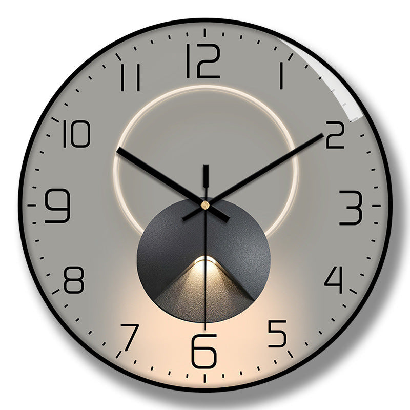 Väggklocka – 30 cm diameter – Runda siffror – Quartz väggklocka – Tyst (icke-tickande) – Batteridriven (svart)
