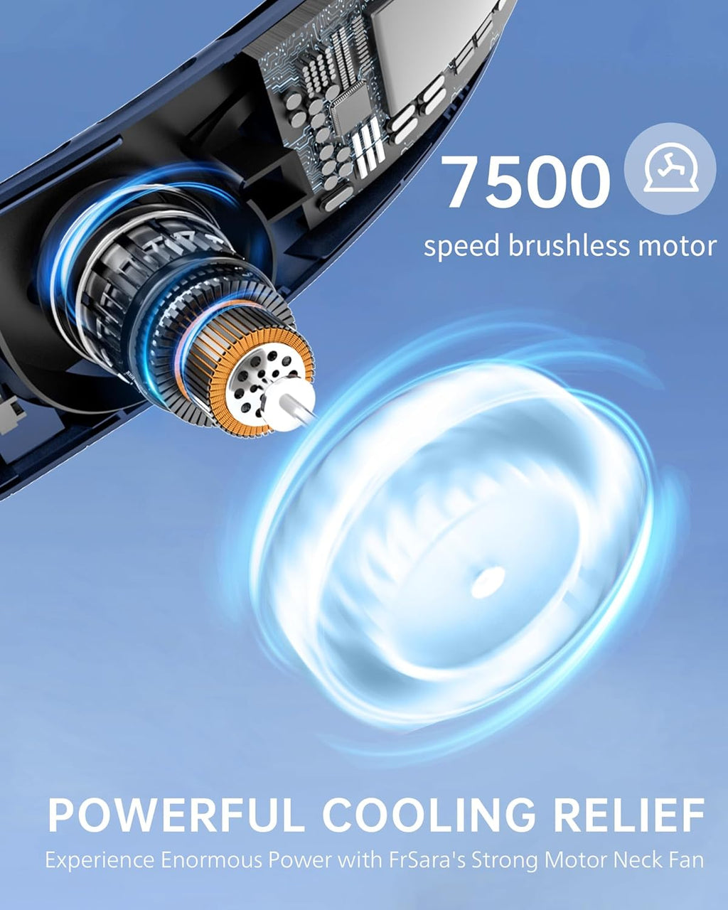 Rechargeable Neck Fan, Personal Fan with LED Display, 3 Speeds with 4000 mAh Battery