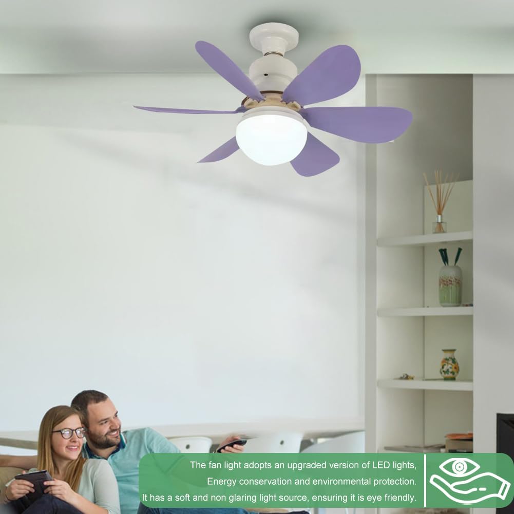 Ceiling fans with lights and remote control, 30W ceiling fan with dimmable light, quiet ceiling fan with 6 blades, 3 color temperatures, 3 speeds
