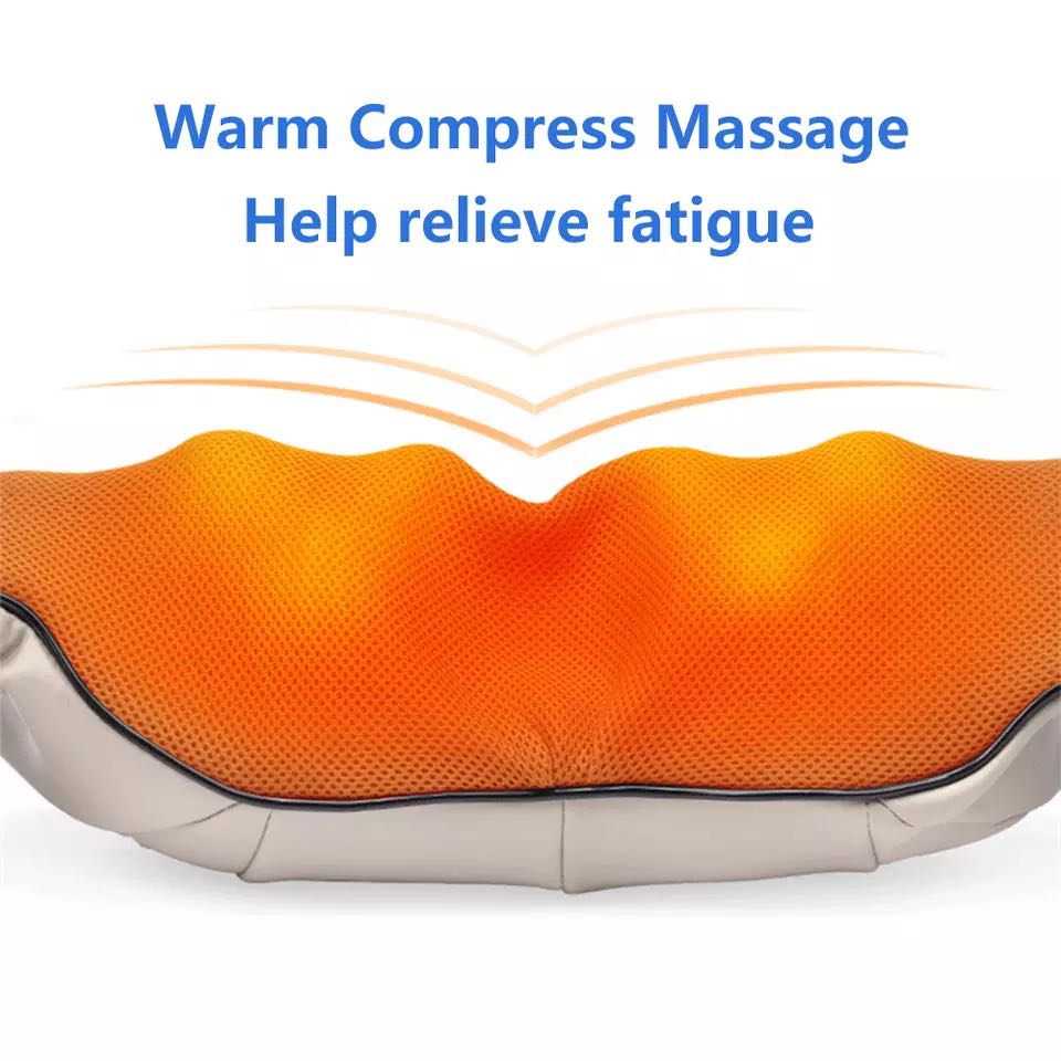 Masseur électrique shiatsu en U pour le dos, le cou et les épaules avec chaleur infrarouge et pétrissage pour usage domestique (avec adaptateur)