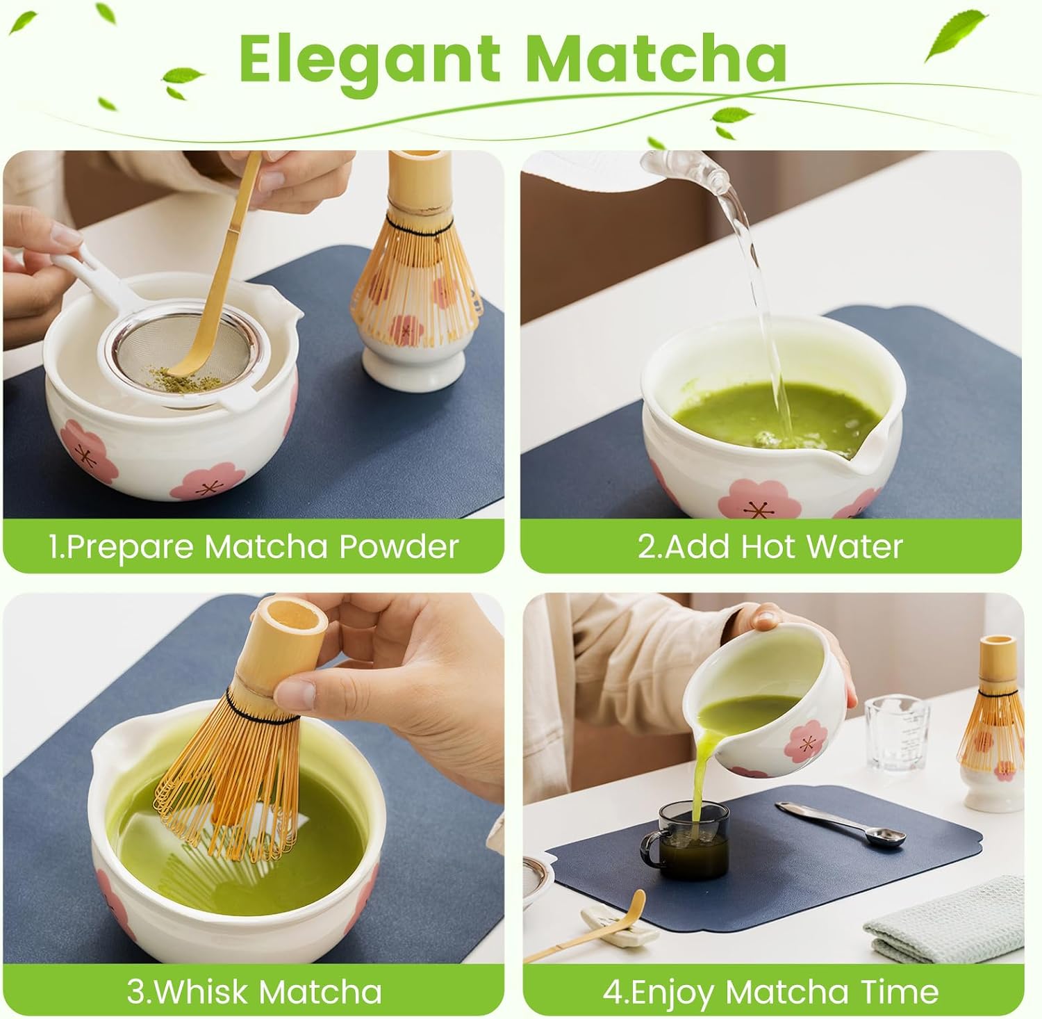 Batidor de matcha, batidor tradicional de bambú natural con 48 varillas de matcha