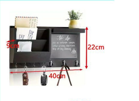 Decorative Wall Key Holder, Rustic Mail Organizer, Wooden Letter Organizer with Key Hooks