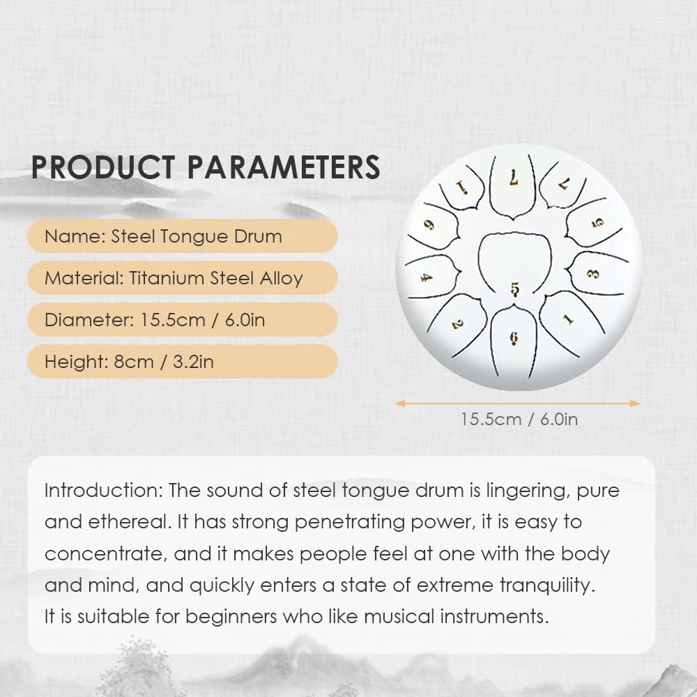 15 cm (6 inches) Steel Tongue Drum, Musical Instrument