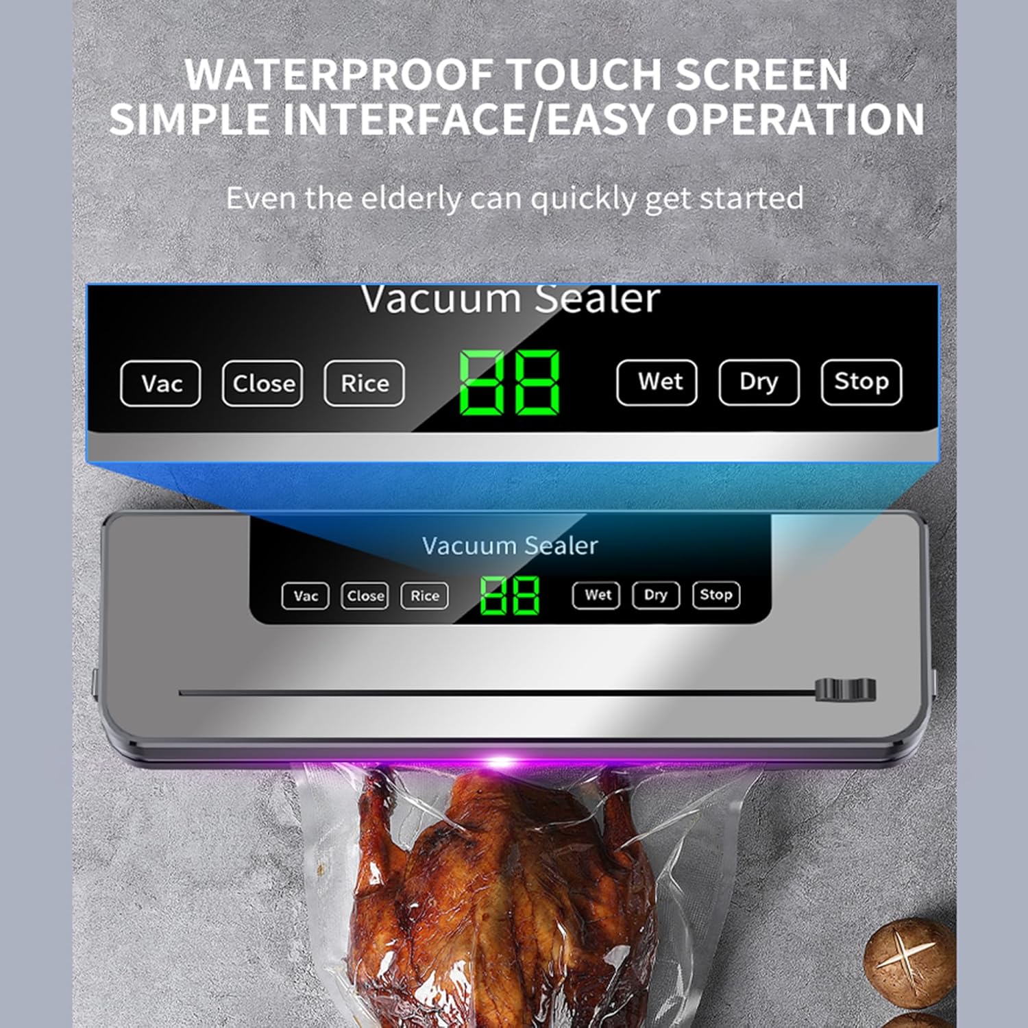 Machine de mise sous vide automatique avec 6 modes de scellage sous vide pour aliments