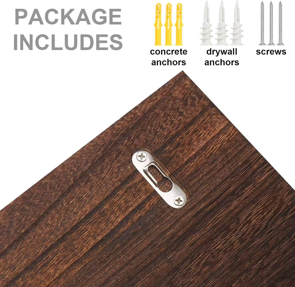 Decorative Wall Key Holder, Rustic Mail Organizer, Wooden Letter Organizer with Key Hooks