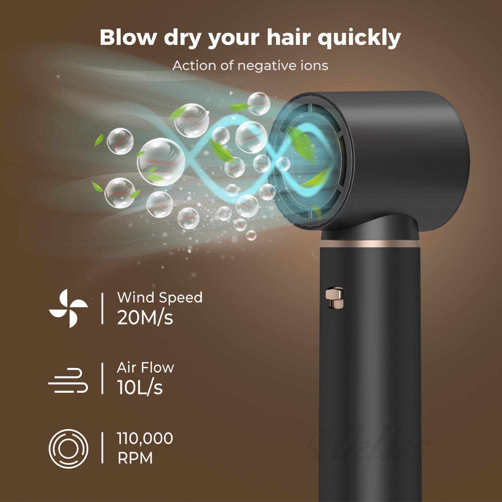 5-i-1 hårtørrer børste, hårtørringsbørste, Air Curler, Air Curling Wrap Styler, aftagelig varmluftbørste, negativ ion tørrebørste, 1000 Watt effekt