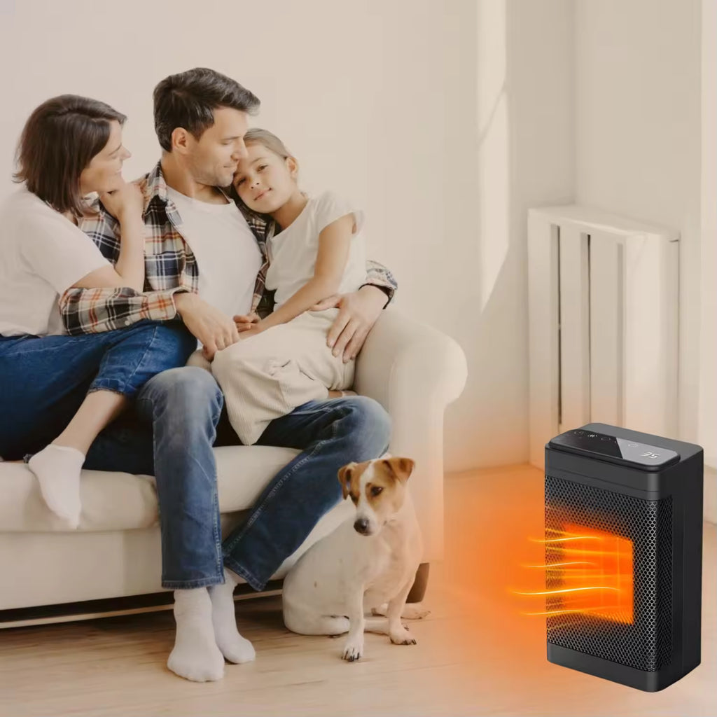 Energieffektiv El-varmer, 1500W Keramisk Varmer, Varmeblæser med Lavt Forbrug, Elektrisk Varmer, Energibesparende (Produktmål: 15 x 10.5 x 27.2 cm)