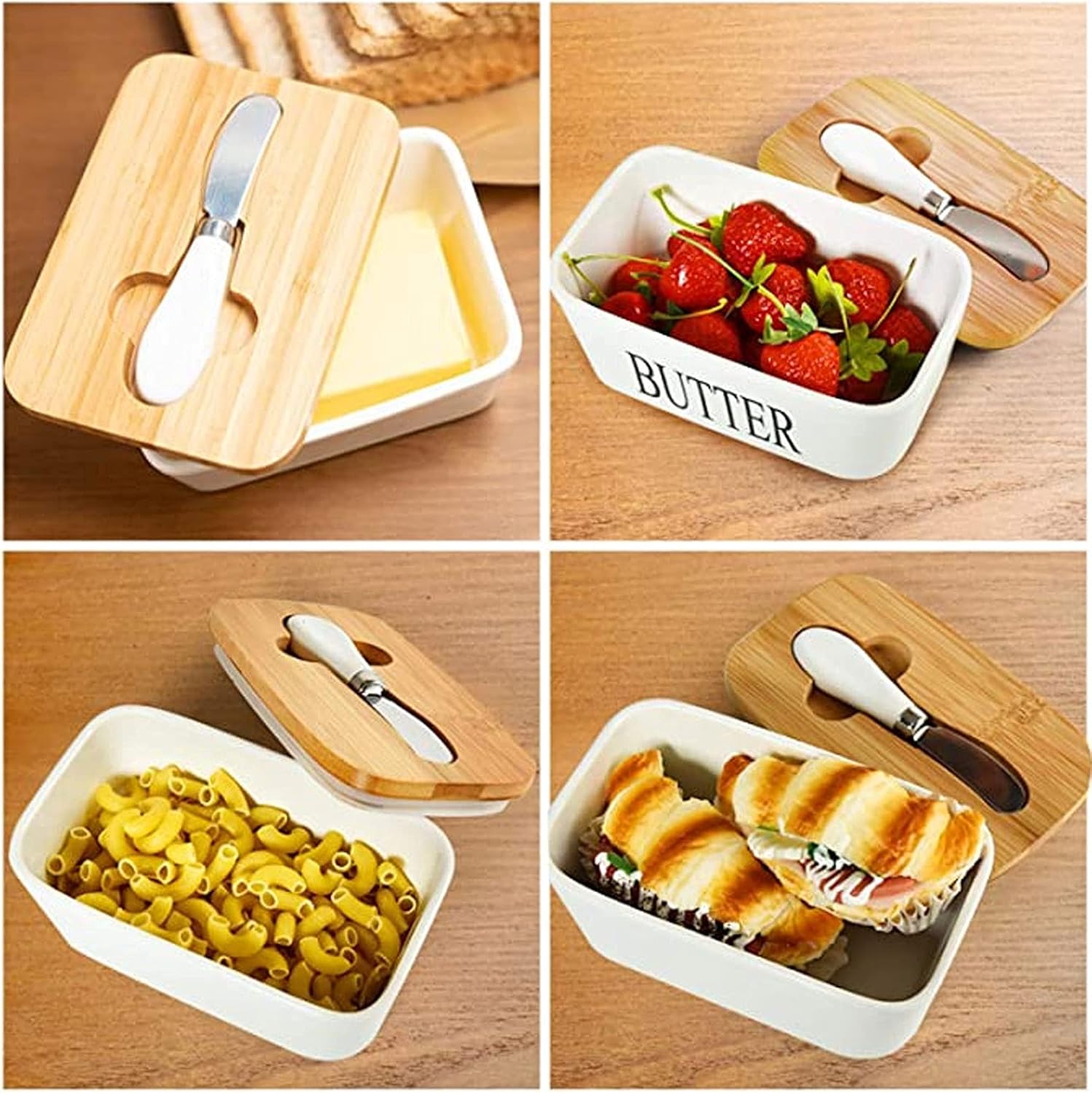 Smørbeholder med trælåg