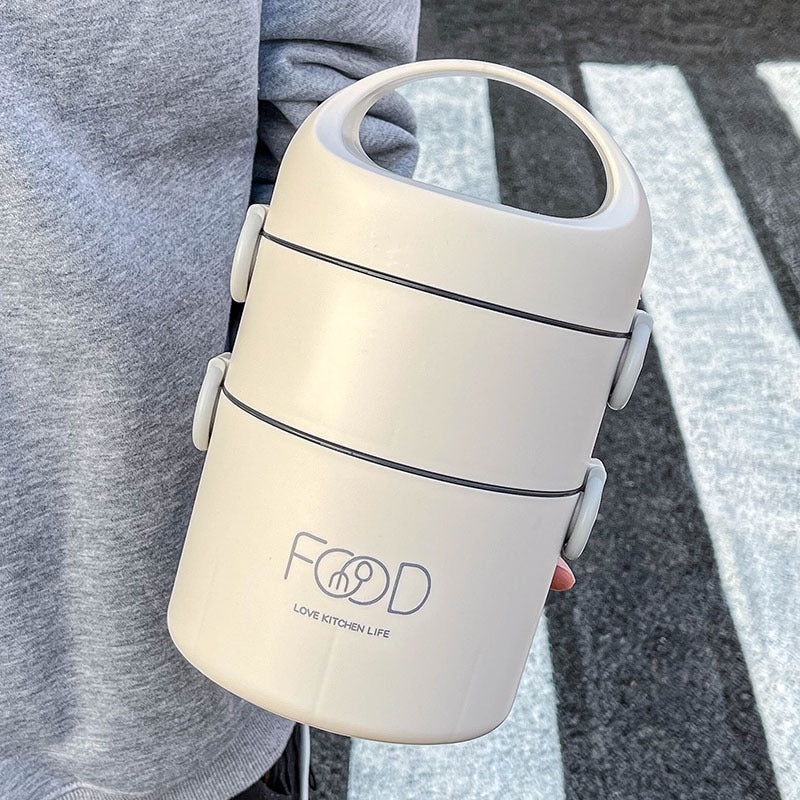 Insulated Lunch Box, 2.5 Liters ¡ª Portable, Three-Layer, Leak-Proof, Multifunctional, High-Capacity Lunch Container