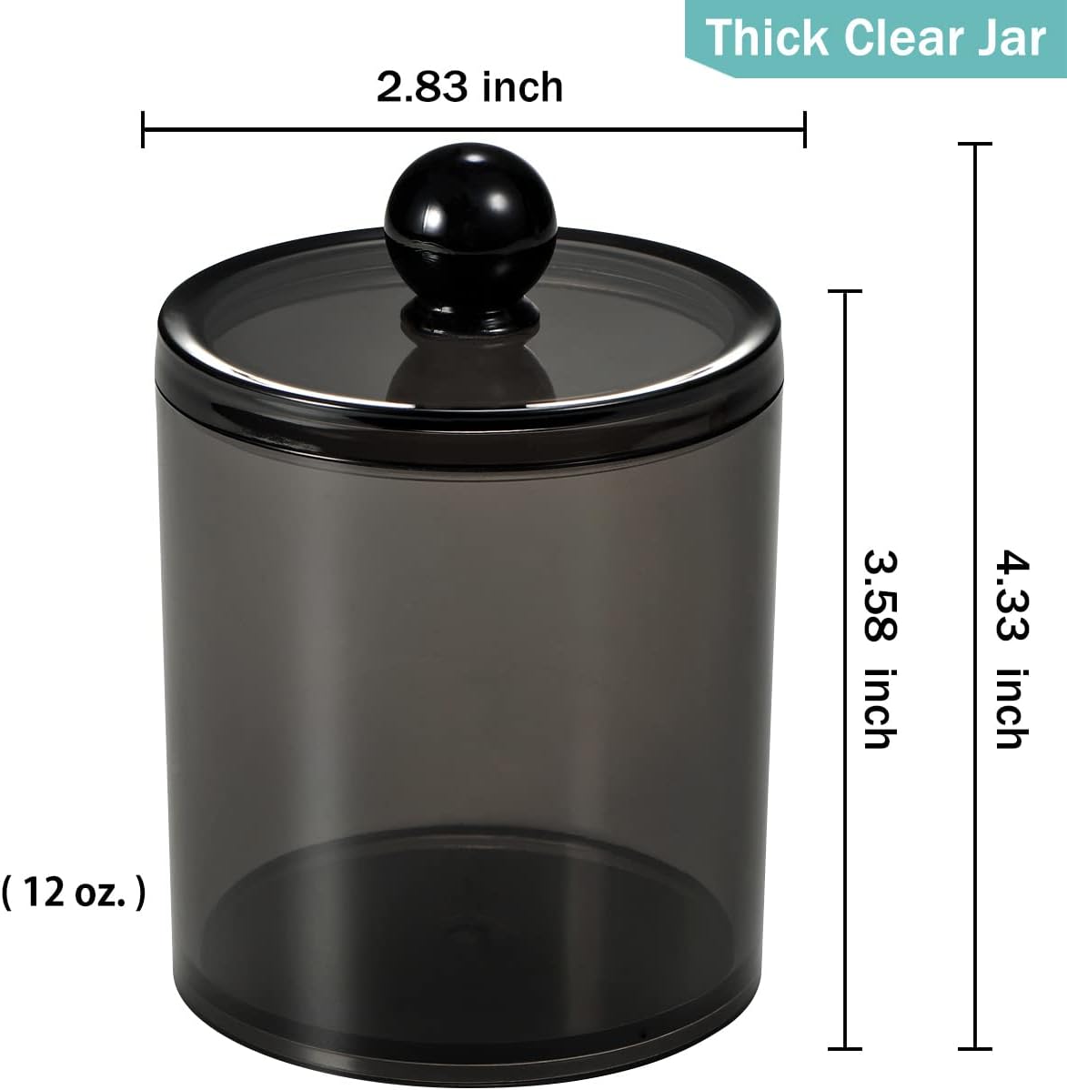 Pack of 6 12-Ounce Apothecary Dispenser Jars ¨C Clear Plastic Storage Containers