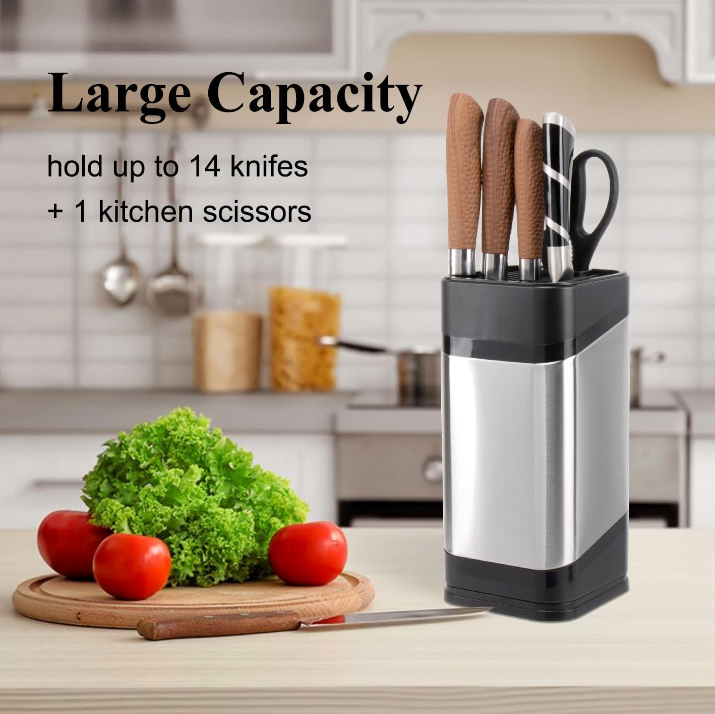 Universal Kitchen Knife Holder, Universal Stainless Steel Knife Holder for Kitchen Countertop, Knife Holder