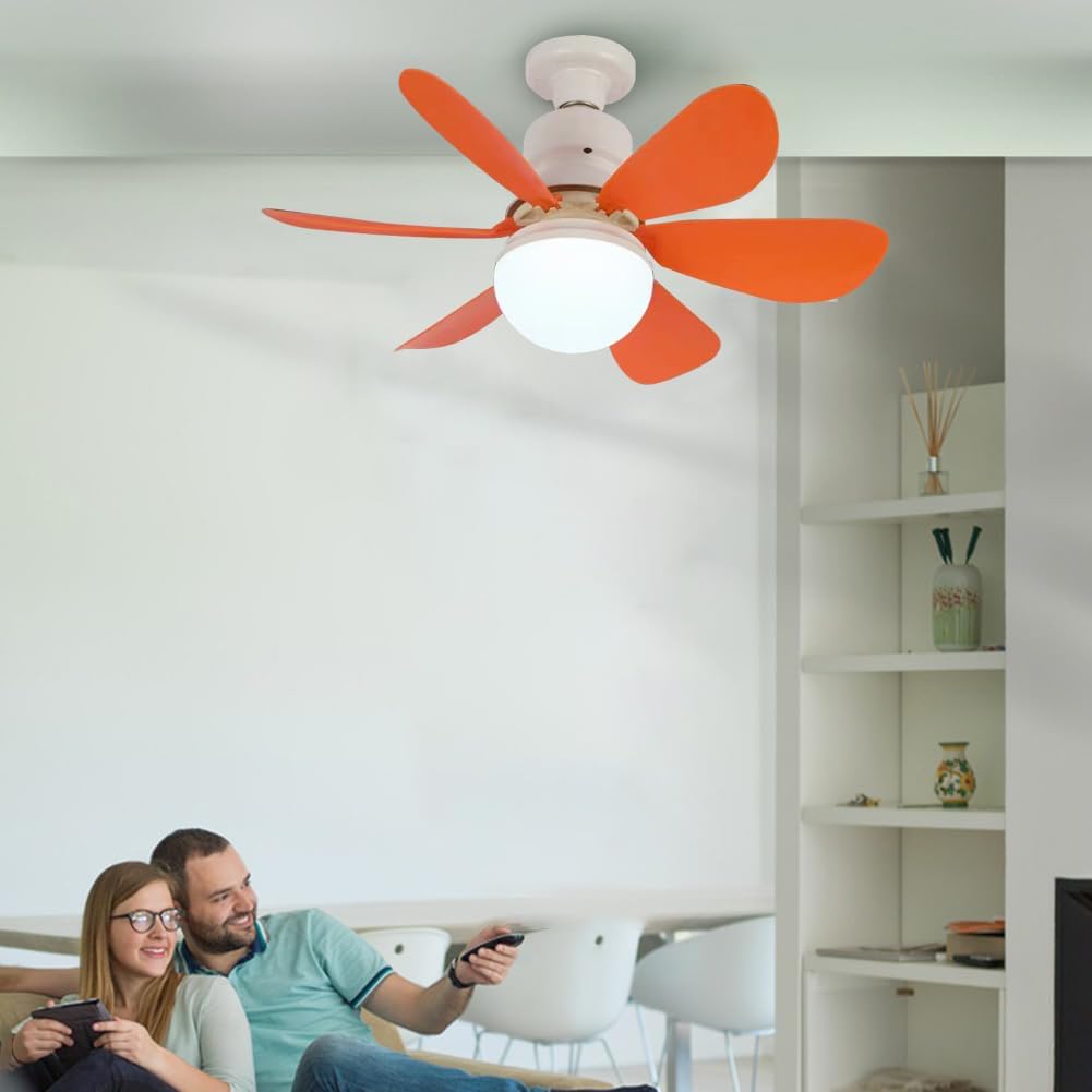 Ceiling fans with lights and remote control, 30W ceiling fan with dimmable light, quiet ceiling fan with 6 blades, 3 color temperatures, 3 speeds