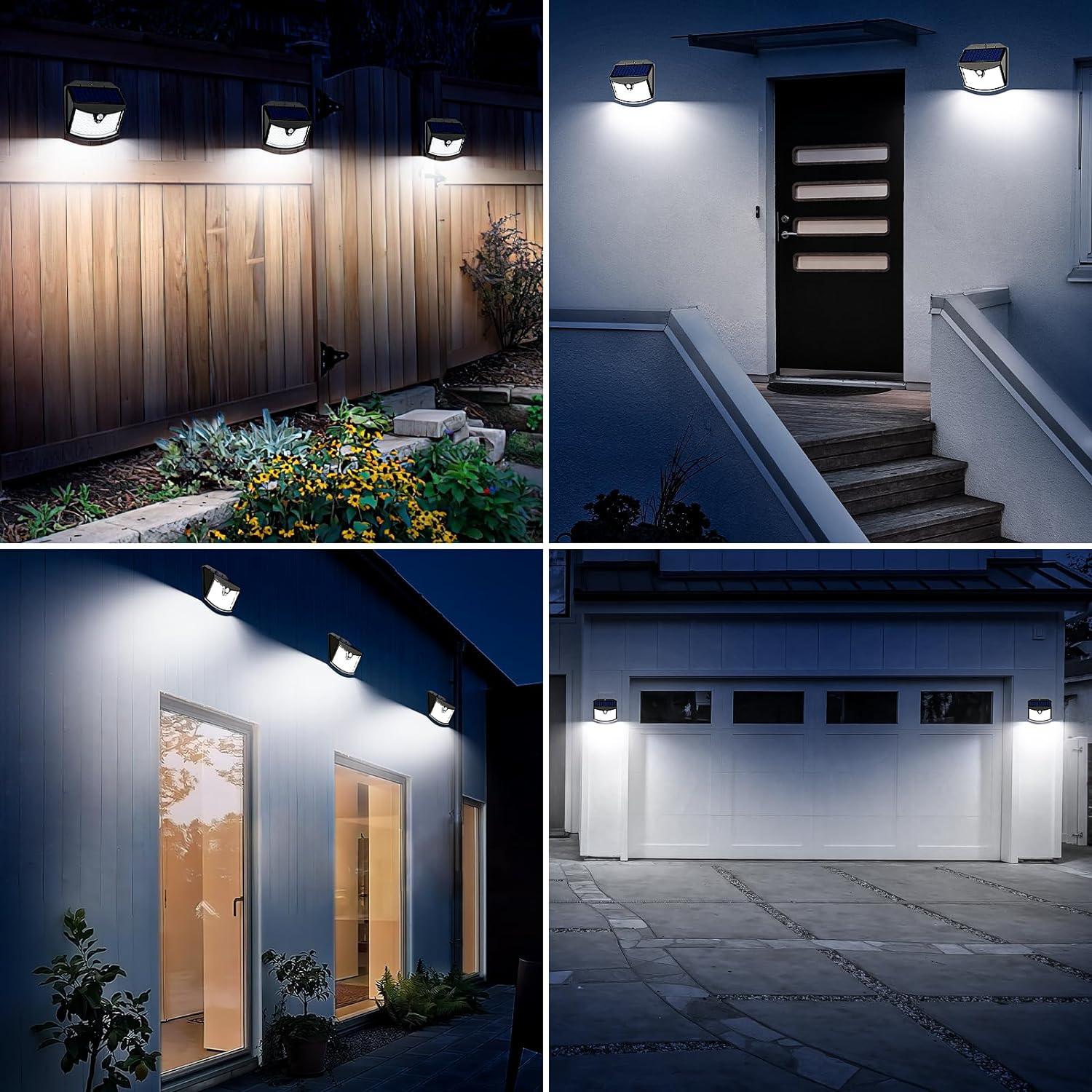 Udendørs Solcellelampe, 3 Tilstande med Bevægelsessensor, IP65 Vandtæt Solcelle LED Spot