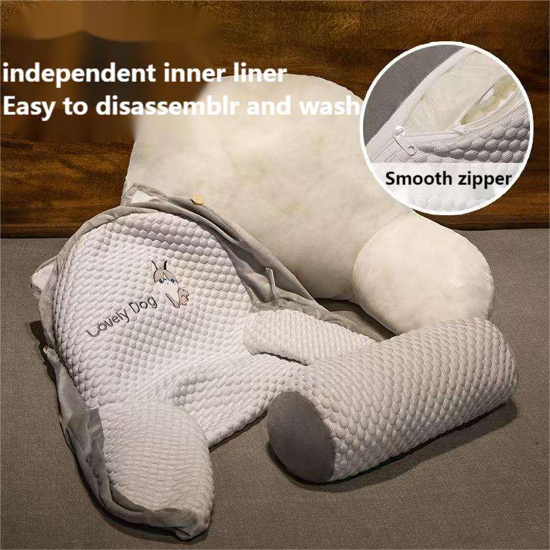 Oreiller de lecture pour enfants ou adultes, grand oreiller de dossier pour s'asseoir au lit, traversin détachable avec bras, grand oreiller pour se reposer au lit, voir le