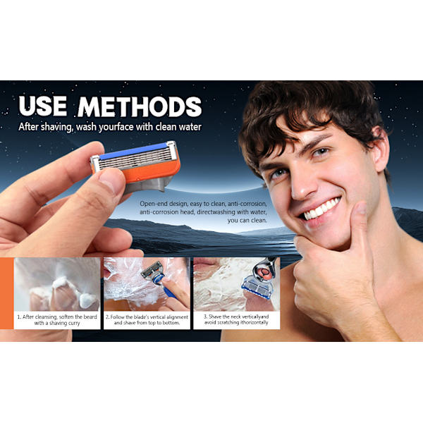 24 lames de rechange pour rasoir, lames de rasoir pour hommes – Orange, nouvelle version