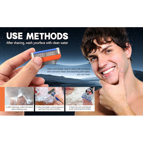 24 Replacement Razor Blades, Men's Razor Blades ¨C Orange, New Version