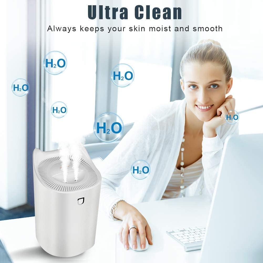 3L bedroom humidifier (up to 20 hours runtime), with color-changing night light for home and office, 3 mist modes, 2 nozzles