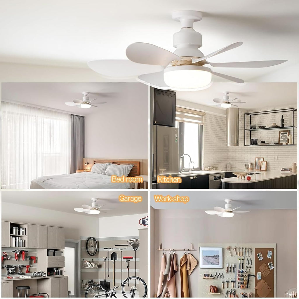 40W Smart Fan Light, 3 Color Temperatures, 3 Speeds, Ideal for Bedroom, Children's Room, Living Room
