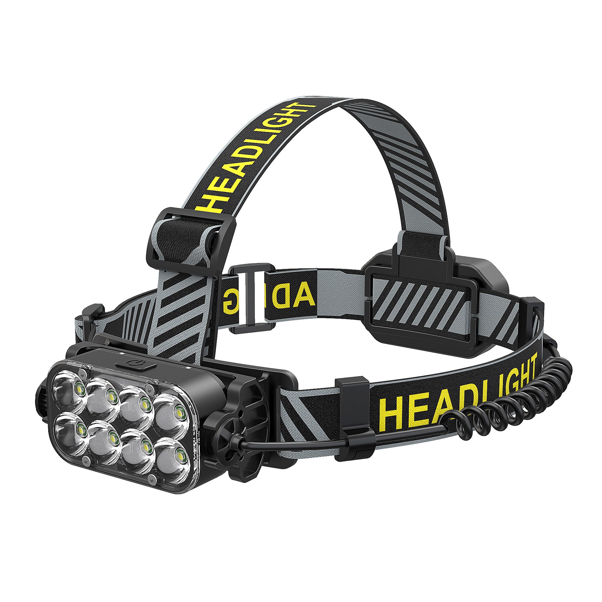 Rechargeable Headlamp, 20,000 Lumens High Brightness 8-LED, IPX4 Waterproof, 8-Mode Headlamp¡ªSuitable for Outdoor Running, Hunting, and Fishing.