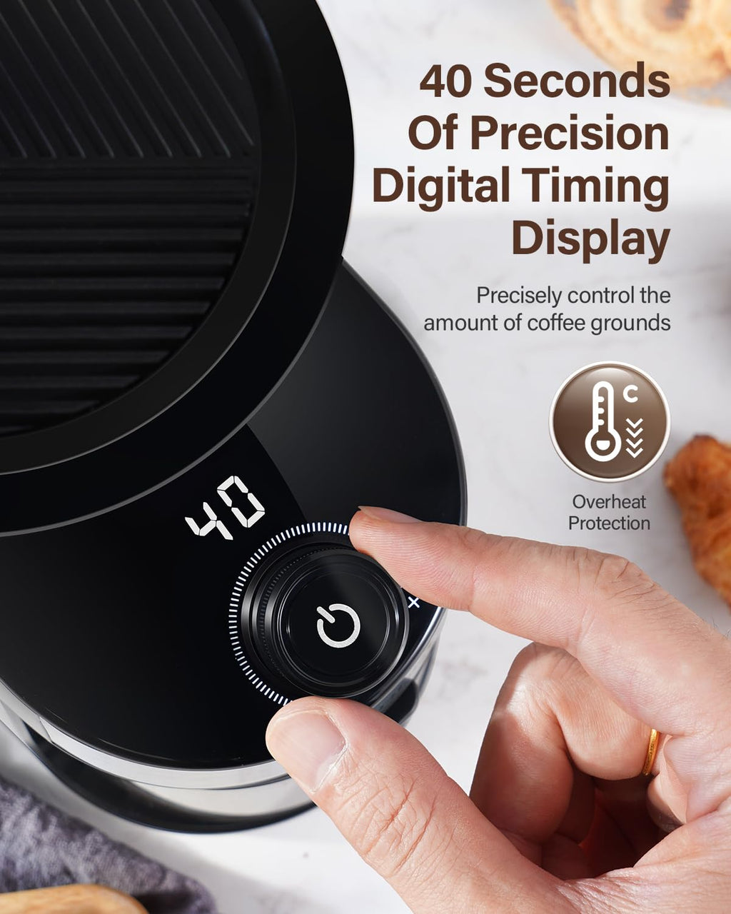 Grind Sizes Coffee Bean Grinder for Home Use (16.3 x 12 x 24.7 cm)