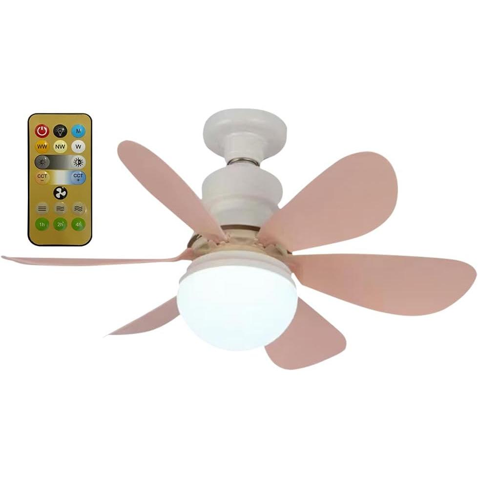 Ceiling fans with lights and remote control, 30W ceiling fan with dimmable light, quiet ceiling fan with 6 blades, 3 color temperatures, 3 speeds