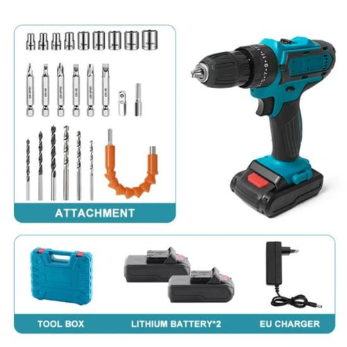 28V Cordless Screwdriver Set ¡ª Cordless Screwdriver with 2 x 1300mAh Batteries, Cordless Drill with 45 N.m Max Torque, 18+1 Torque Settings, 2-Speed