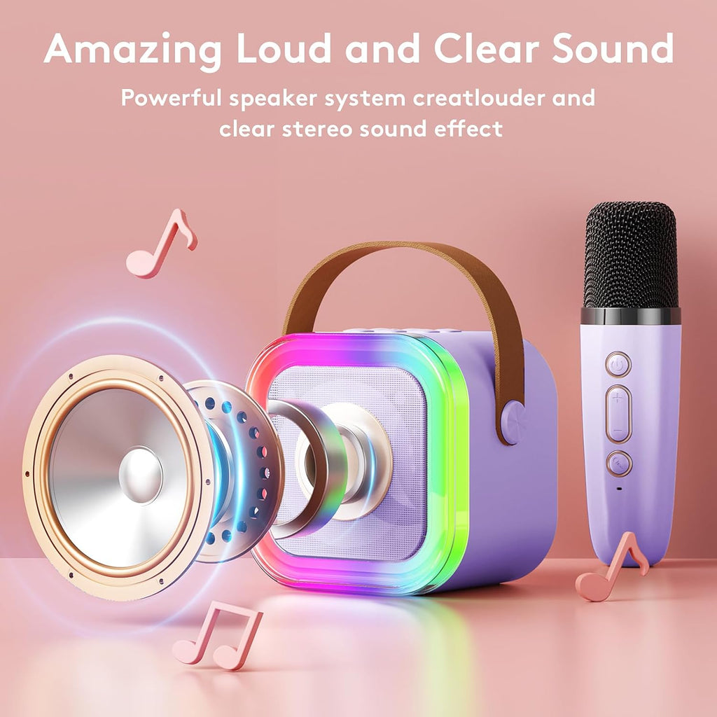 Kids' Karaoke Machine – Gifts for Girls: Portable Mini Singing Machine with 2 Wireless Microphones – Toys for Girls Ages 5, 6, 7, 8, 9, 10 – Birthday Gift Ideas