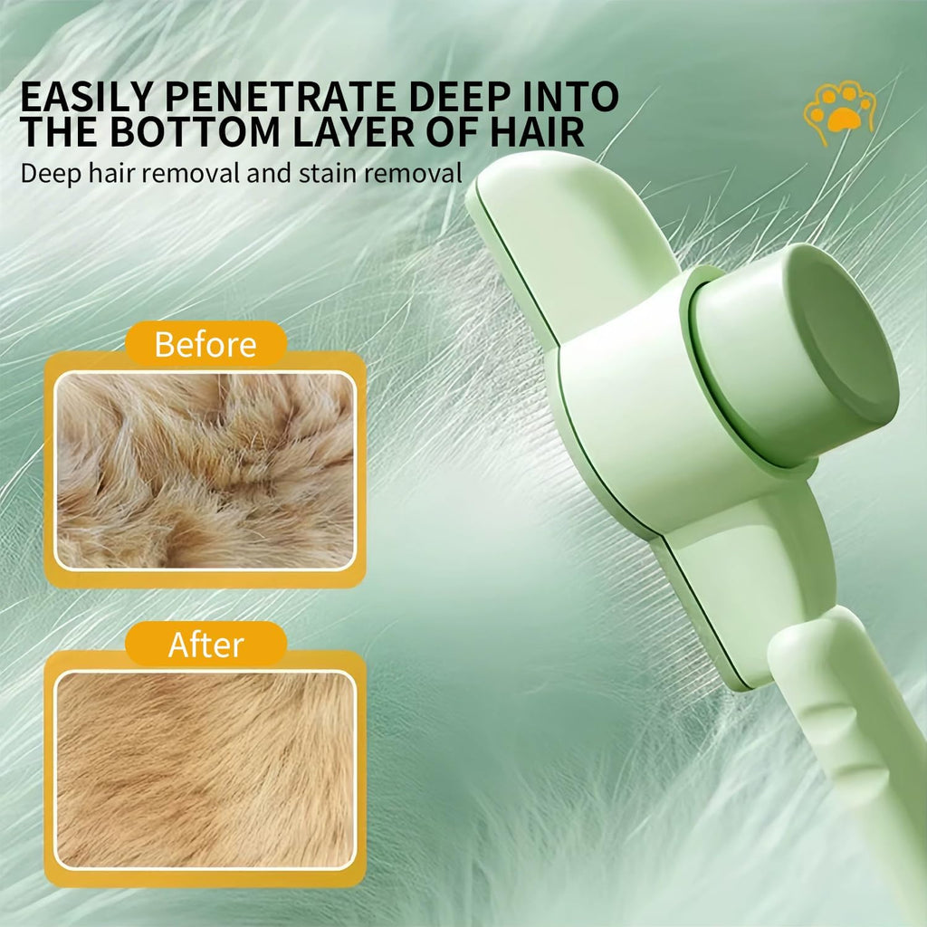 Paquete de 2 cepillos autolimpiantes para gatos, cepillo/peine efectivo para el cuidado de gatos y perros (pelo largo y corto)